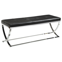 CoasterEssence 501156 Walton - Leatherette Upholstered Tufted Accent Bench - Black