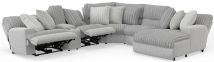 Catnapper 619/34/36/38/39/35/33-18 Abraxas - 6 Piece Power Reclining Sectional With Lay-Back Chaise And 2 Reclining Seats (RSF Chaise) - Moonstruck