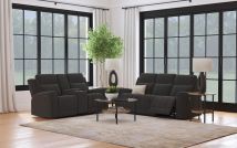Coaster Fine Furniture 610284-S2 Brentwood - 2 Piece Upholstered Reclining Sofa Set - Dark Charcoal