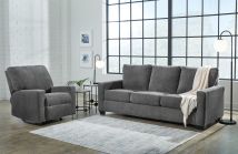 Ashley Furniture 53602/39/25 Ashley Furniture 53602/39/25 Rannis - 2 Pc. - Queen Sofa Sleeper, Rocker Recliner - Pewter