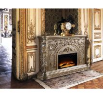 ACME AC01618 Zabrina - Fireplace - Antique Silver Finish - 49.5"