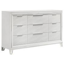 Coaster Fine Furniture 224963 Marmore - 9-Drawer Dresser Cabinet - White