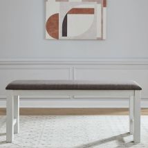 Liberty Furniture 182-B900124 Brook Bay - Upholstered Counter Bench - Textured White / Carbon Gray
