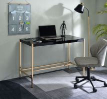 ACME OF00021 Midriaks - Writing Desk - Black & Gold Finish