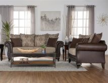 Coaster Fine Furniture 508571-S2 Elmbrook - 2 Piece Upholstered Rolled Arm Sofa Set - Brown