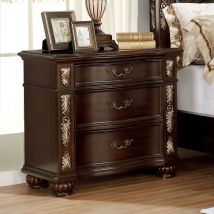Furniture of America CM7926N Theodor - Nightstand With USB Plug - Brown Cherry