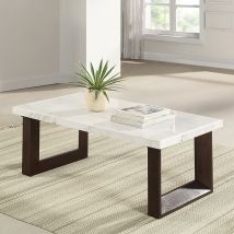 ACME LV03205 Edwyn - Coffee Table With Marble Top - White