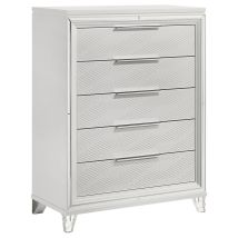 Coaster Fine Furniture 224965 Marmore - 5-Drawer Bedroom Chest Of Drawers - White
