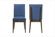 New Classic D7185B-20-BLU New Classic D7185B-20-BLU Maggie - Dining Chair With Cushion (Set of 2) - Blue / Walnut