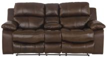 Jackson Furniture Industries 4999-1268/09-3068/09 Positano - Top Grain Italian Leather Reclining Console Loveseat - Cocoa