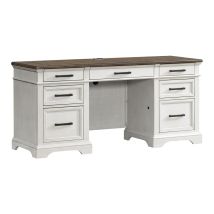 Intercon DK-HO-6630C-RFO-C Drake - 66" Credenza - Rustic White / French Oak