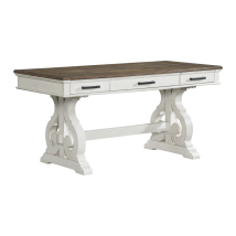 Intercon DK-HO-6030WD-RFO-C Drake - 60" Writing Desk - Rustic White / French Oak