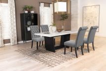 Coaster Fine Furniture 115511-S5G Sherry - 5 Piece Rectangular Marble Top Dining Table Set - Gray