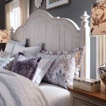 Liberty Furniture 652-BR01 Liberty Furniture 652-BR01 Farmhouse Reimagined - Queen Poster Headboard - Antique White / Chestnut Tops