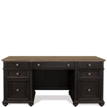 Riverside Furniture 64333 Regency - Credenza Desk - Antique Oak / Matte Black
