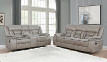 CoasterEveryday 651351-S2 Greer - 2 Piece Upholstered Reclining Sofa Set - Taupe