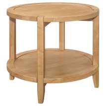 Coaster Fine Furniture 709697 Camillo - Round Solid Wood Side End Table - Maple