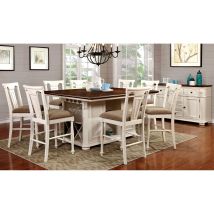 Furniture of America CM3199WC-PT-TABLE Sabrina - Counter Height Table - Off-White / Cherry