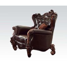 ACME 52122 Versailles - Chair - Two Tone Dark Brown PU & Cherry Oak
