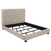 CoasterEssence 300007KW Chloe - Upholstered California King Panel Bed - Oatmeal