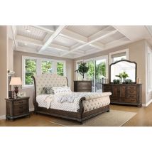 Furniture of America CM7663Q-BED Lysandra - Queen Bed - Rustic Natural Tone / Beige