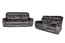 New Classic 22-U456-2PM New Classic 22-U456-2PM Park City - P1 2 Piece Sofa & Loveseat With Power Footrest - Dark Gray