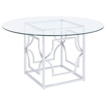 Coaster Fine Furniture 192561BG Starlight - Round Glass Top Metal Dining Table - Chrome