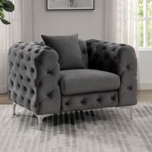 Furniture of America CM6498DG-CH-PK Sapphira - Chair - Dark Gray