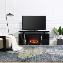 ACME LV03868 Drisana - TV Stand With Fireplace - Black Mirrored Finish