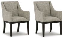 Ashley Furniture D984-01A Burkhaus - Dining UPH Arm Chair (Set of 2) - Beige / Dark Brown