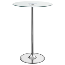 CoasterEssence 122400 Thea - Round Glass Top LED Bistro Bar Table - Chrome