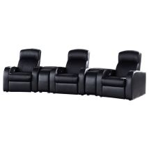 CoasterEssence 600001-S3A Cyrus - 5 Piece Upholstered Home Theater Seating, 3 Seats - Black