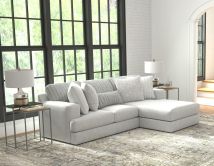 Jackson 3303/46/76-18 Jackson 3303/46/76-18 Logan - 2 Piece Upholstered Sectional With Comfort Coil Seating And 5 Included Accent Pillows (Right Side Facing Chaise) - Moonstruck