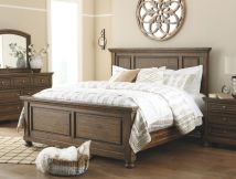 Signature Design by Ashley® B719/31/36/58/56/94/92 Flynnter - Medium Brown - 6 Pc. - Dresser, Mirror, California King Panel Bed, Nightstand