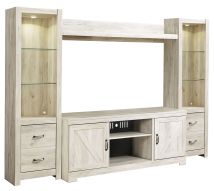 Ashley Furniture W331W2 Ashley Furniture W331W2 Bellaby - 4 Pc. - Entertainment Center - 63" TV Stand - Whitewash