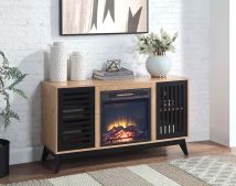 ACME AC00848 Gamaliel - Fireplace - Oak & Espresso Finish