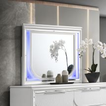 ACME BD02319 Tarian - Mirror With LED - Pearl White