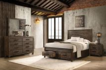 CoasterEveryday 222631KW-S4 Woodmont - 4 Piece California King Storage Bedroom Set - Golden Brown