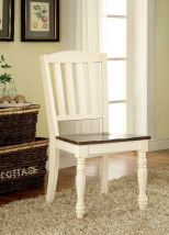 Furniture of America CM3216SC-2PK Harrisburg - Side Chair (Set of 2) - Vintage White / Dark Oak