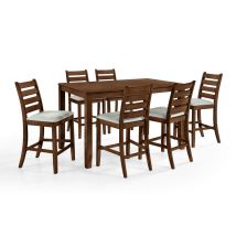 New Classic 40-D1652BC-6C New Classic 40-D1652BC-6C Pascal - Counter Dining Table & 6 Chairs - Walnut