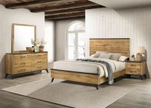 Coaster Fine Furniture 225001Q-S4 Kaywood - 4 Piece Queen Bedroom Set - Natural Pine