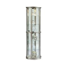 Pulaski Furniture 21395 PFC Curios - Lighted Half Round 5 Shelf Curio Cabinet - Aged Silver