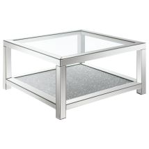 CoasterElevations 736218 Valentina - 1-Shelf Square Glass Top Coffee Table - Silver