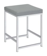 CoasterEssence 935933 Umbridge - Upholstered Square Padded Cushion Vanity Stool - Light Gray