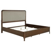 Coaster Fine Furniture 223321KE Maderia - Upholstered Eastern King Panel Bed - Walnut