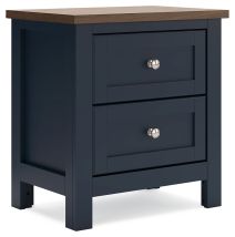 Ashley Furniture B414-92 Landocken - Two Drawer Night Stand - Brown / Blue