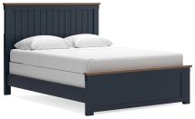Ashley Furniture B414B10 Landocken - Queen Panel Bed - Brown / Blue