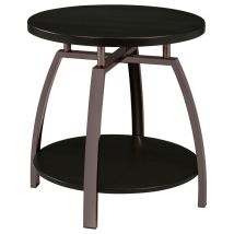 CoasterEssence 722207 Dacre - Round Engineered Wood Top Side End Table - Dark Gray