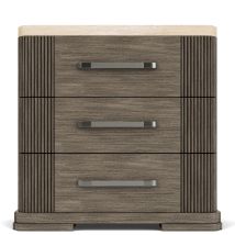Riverside Furniture 87168 Sariel - Stone Top 3 Drawer Nightstand - Dark Brown
