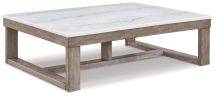 Ashley Furniture T789-1 Loyaska - Rectangular Cocktail Table - Brown / Ivory